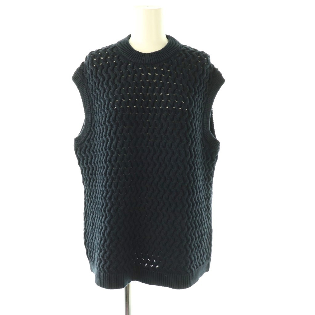 【中古】セオリー Theory 25SS ROUNDED COTTON SLVLESS VEST CB J ベスト ニット S ネイビー /DO ■OS レディース 【ベクトル 古着】 260213