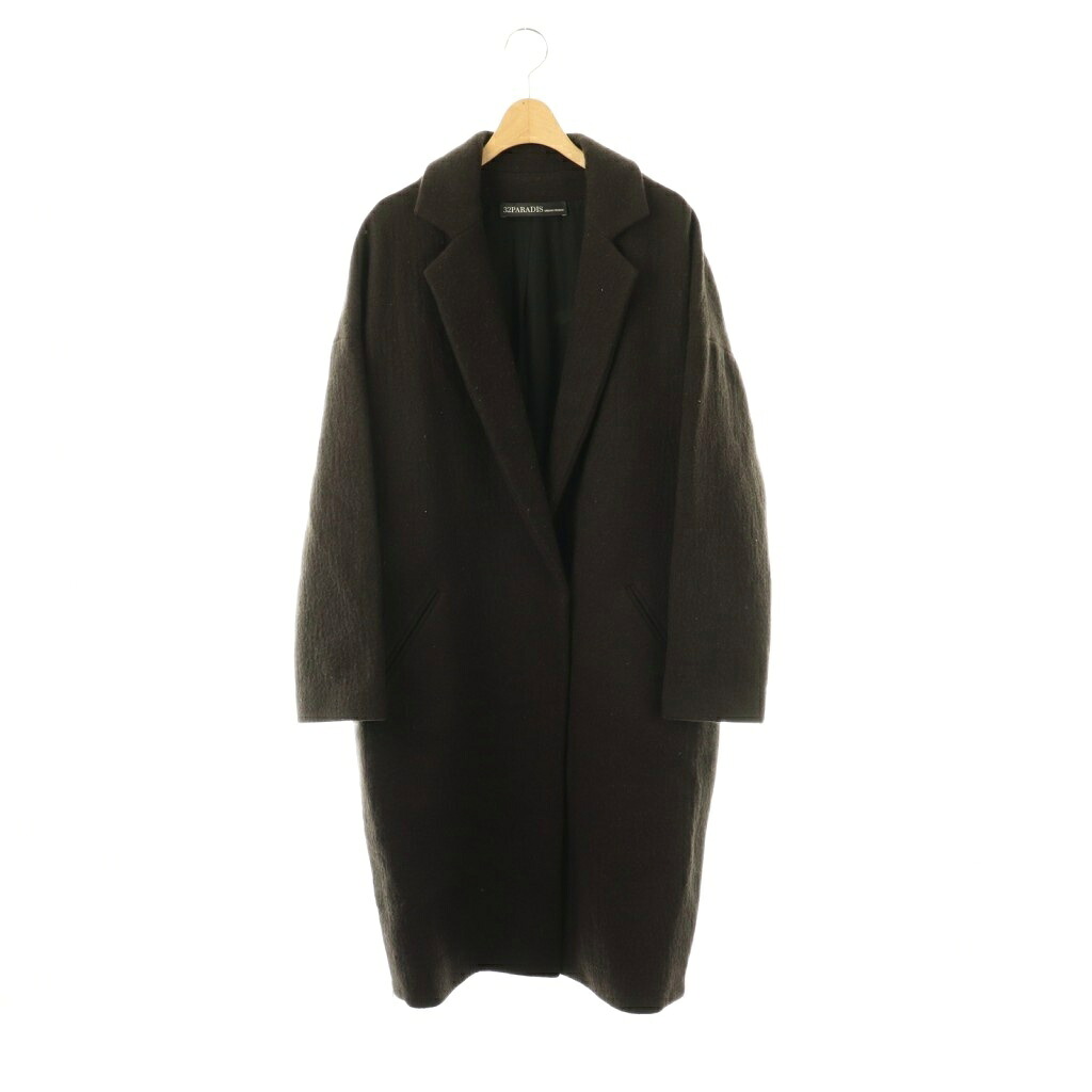 【中古】トラントドゥパラディ プール スプラング フレール 32PARADIS POUR SPRUNG FRERES サイドジップチェスターコート DeuxiemeClasse取り扱い アウター ロング S ダークブラウン /DO ■OS レディース 【ベクトル 古着】 260219