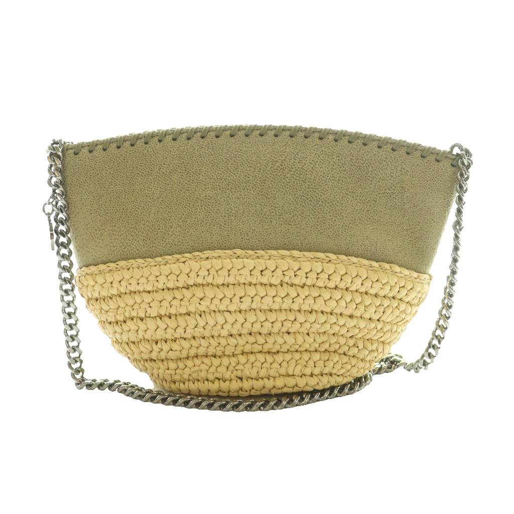 【中古】ステラマッカートニー STELLA McCARTNEY ファラベラ Falabella ラフィア チェーンショルダーバッグ ベージュ カーキ /SS ■OS レディース 【ベクトル 古着】 260224
