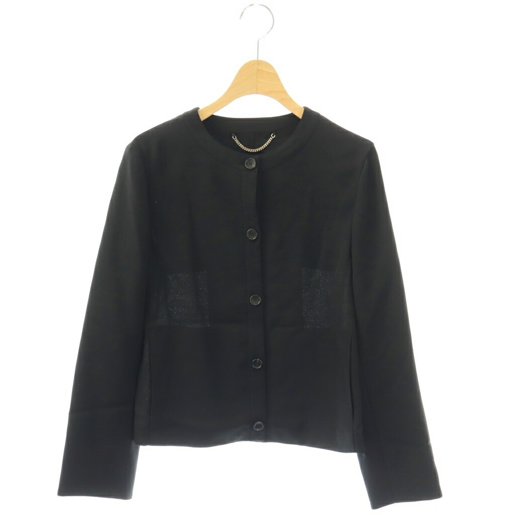 【中古】マッキントッシュ ロンドン MACKINTOSH LONDON ファインウールレーヨンノーカラージャケット 38 ブラック /ES ■OS レディース 【ベクトル 古着】 260219