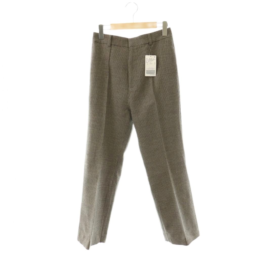 【中古】未使用品 アパルトモン ドゥーズィエムクラス L'Appartement DEUXIEME CLASSE 25AW Houndstooth Side Zip Pants パンツ チェック センタープレス 36 ブラック ベージュ /DO ■OS レディース 【ベクトル 古着】 260219