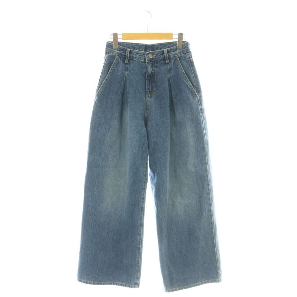 【中古】ハイリー HAILEE タックデニムパンツ ジーンズ ワイド ブルー /CX ■OS レディース 【ベクトル 古着】 260227
