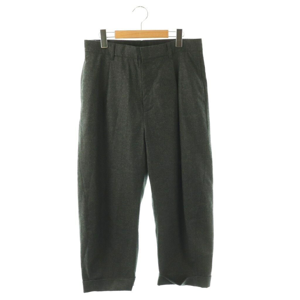 【中古】アパルトモン ドゥーズィエムクラス L'Appartement DEUXIEME CLASSE 24AW FLANNEL CU クロップドパンツ カシミヤ混 36 ブラック /ES ■OS レディース 【ベクトル 古着】 260303