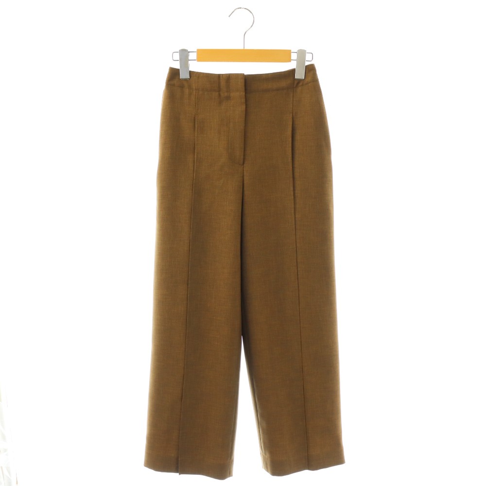 【中古】未使用品 セオリー Theory 25SS CITY TWILL DEEP PLT PANT パンツ ワイド ストレート タック XX0 ブラウン /CX ■OS レディース 【ベクトル 古着】 260226