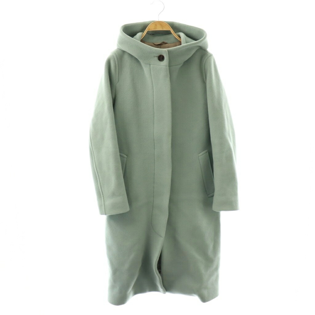 【中古】マッキントッシュ ロンドン MACKINTOSH LONDON CHRYSTON ウールダブルクロスコート アウター フーディ 38 水色 /CX ■OS レディース 【ベクトル 古着】 260221