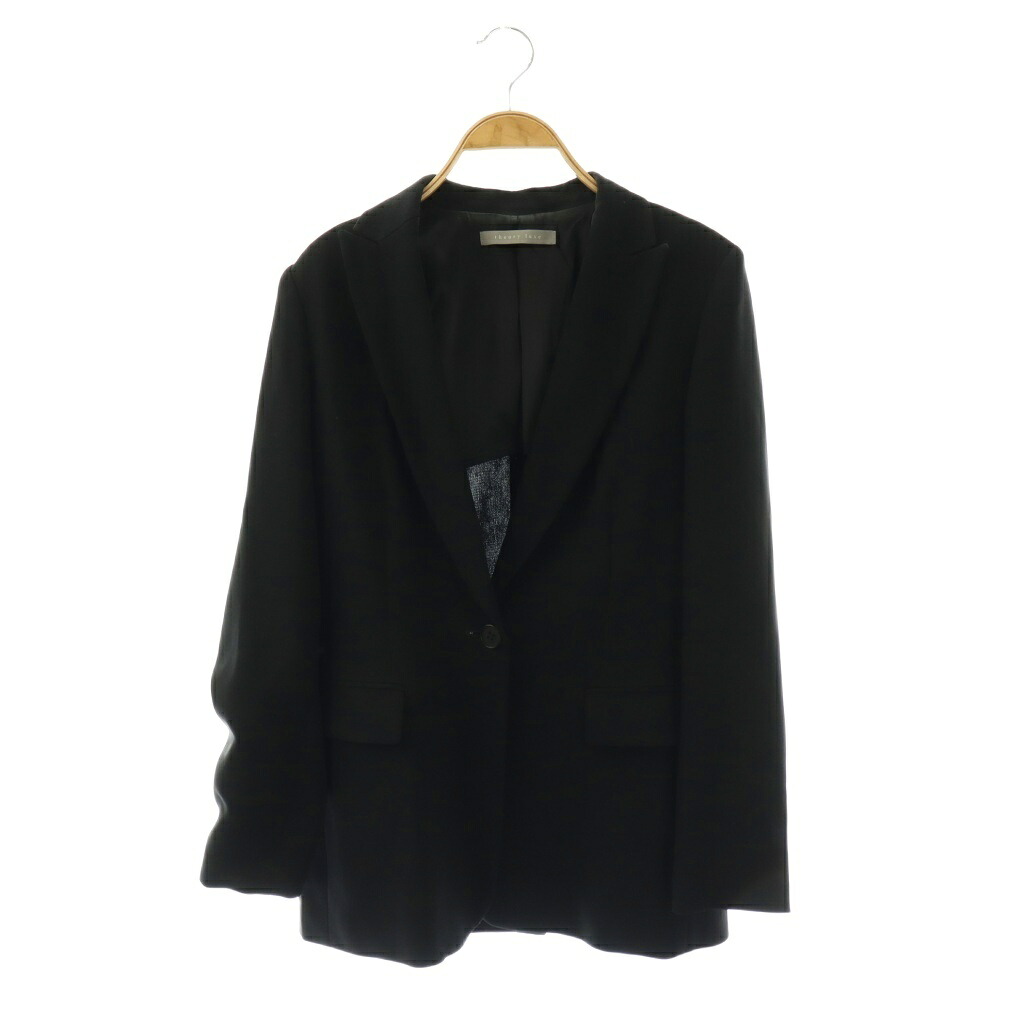 【中古】セオリーリュクス theory luxe ROW CREPE ARVADA テーラードジャケット 薄手 背抜き 36 ブラック /CX ■OS レディース 【ベクトル 古着】 260302