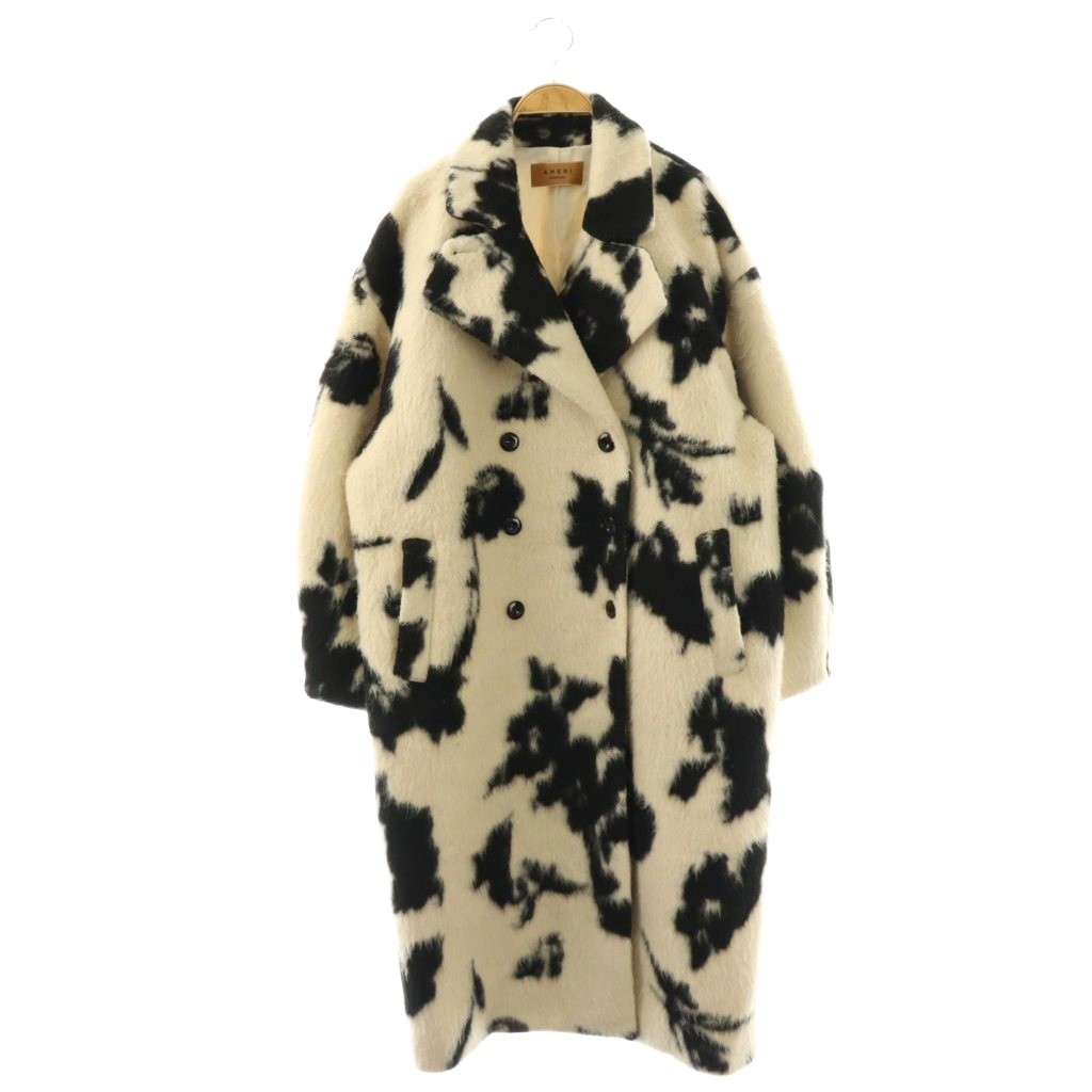 【中古】アメリヴィンテージ Ameri VINTAGE アメリ AMERI UND SHADOW FLOWER WOOL COAT ダブル厚地の外套 アウター ロング M 象牙色 黒いこと /DF ■os レディース 【ベクター 古着】 260226 レディースファッション-コート・ジャケット
