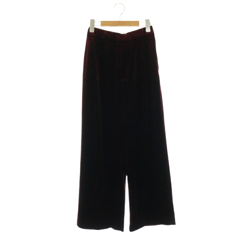 【中古】ミューズ ドゥーズィエム クラス MUSE de Deuxieme Classe 25AW Chic Velor パンツ ワイド イージー ベロア 34 ボルドー /CX ■OS レディース 【ベクトル 古着】 260226
