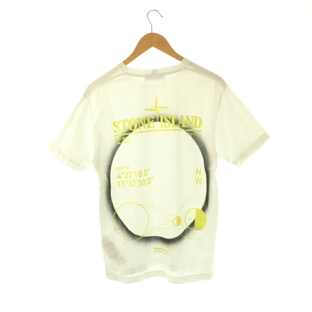【中古】ストーンアイランド STONE ISLAND 76152NS97 コンパス ロゴ Tシャツ カットソー 半袖 M 白 /NR ■OS メンズ 【ベクトル 古着】 260228