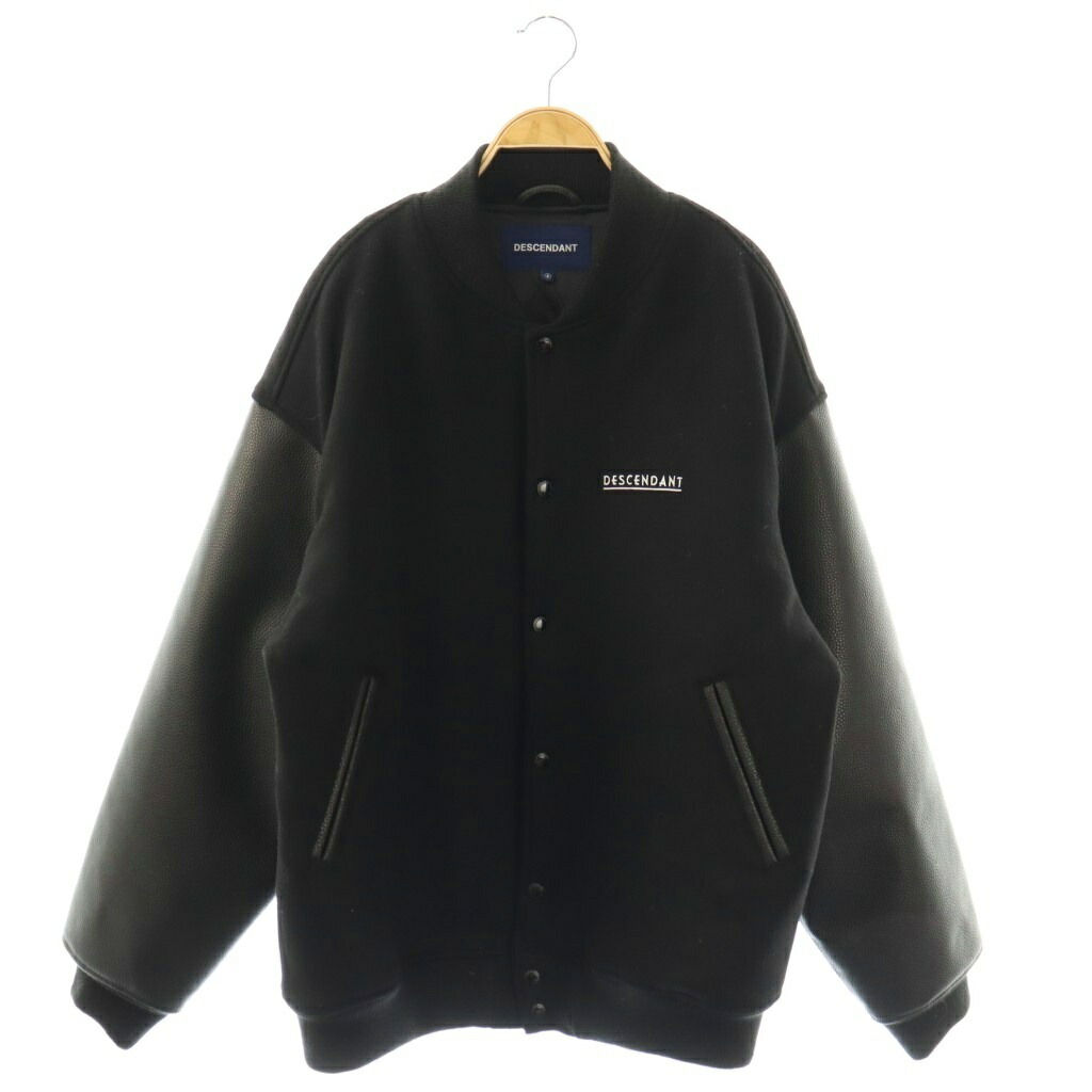 【中古】ディセンダント DESCENDANT 25AW FLUKE UP VARSITY JACKET スタジャン ジャケット 中綿 4 ブラック /CX ■OS メンズ 【ベクトル 古着】 260306