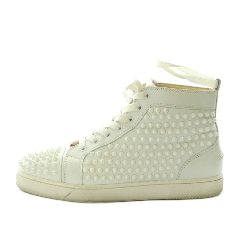 【中古】クリスチャンルブタン Christian louboutin ハイカットスニーカー シューズ スタッズ なめし革 40 25.0糎 白 /MI ■os メンズ 【ベクター 古着】 260303