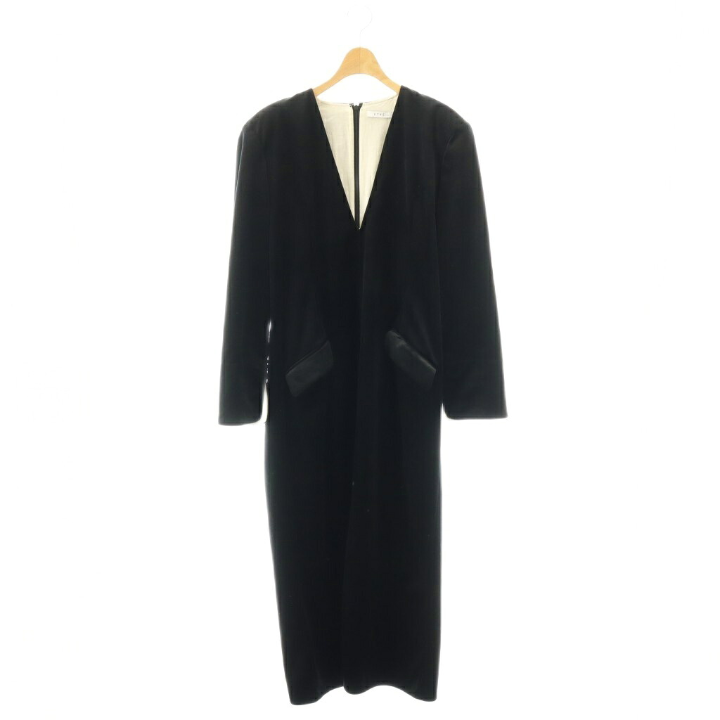 【中古】エトレトウキョウ ETRE TOKYO 25AW プランジングベロアワンピース 長袖 ロング M 黒 1225532077-0 /NR ■OS レディース 【ベクトル 古着】 260311