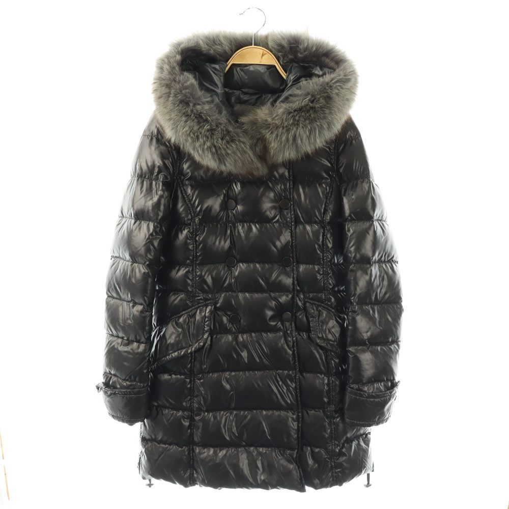 【中古】デュベティカ DUVETICA EFIRA 落ち込む厚地の外套 ダブル 40 黒いこと /HK ■os レディース 【ベクター 古着】 260303