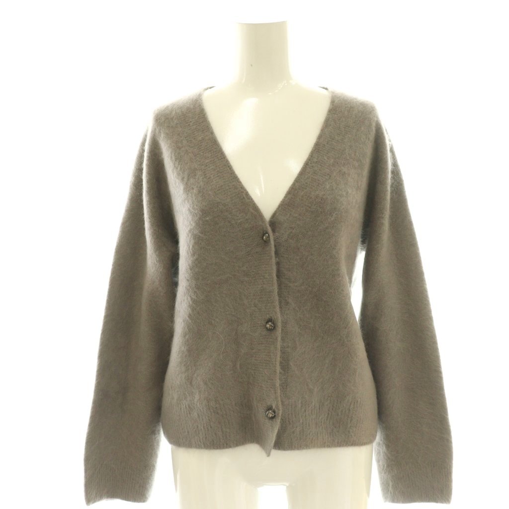 【中古】エンリカ enrica カシミヤカーディガン ニット Vネック グレー KNIT240 /CX ■OS レディース 【ベクトル 古着】 260306