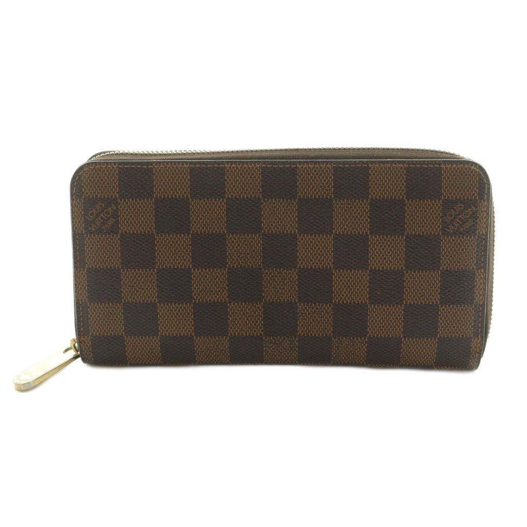 【中古】ルイヴィトン LOUIS VUITTON ダミエ エベヌ ジッピー ウォレット 長金入れ ラウンドチャック 釣り銭入れ 茶 N41661 /MI ■os ■OH ■SH レディース 【ベクター 古着】 260304