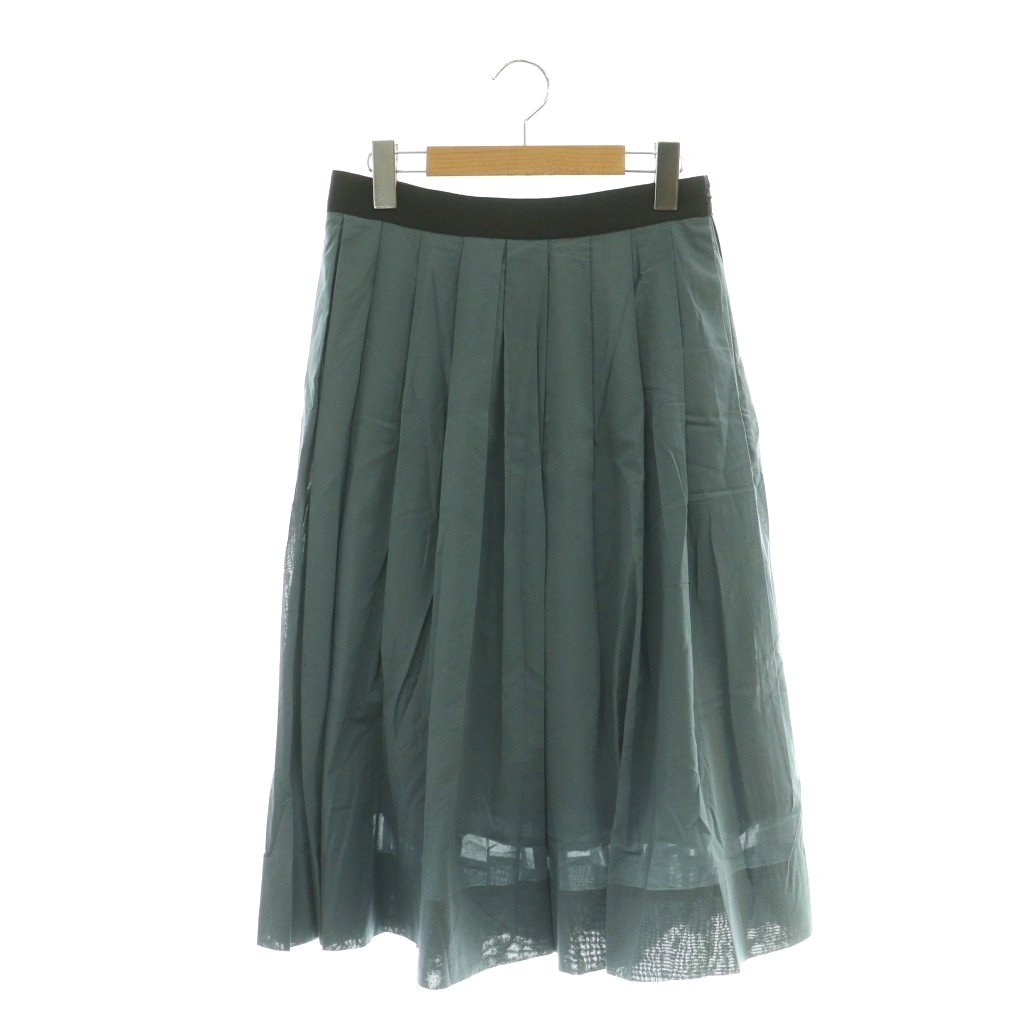【中古】マーガレットハウエル MARGARET HOWELL 24SS COTTON VOILE プリーツスカート フレア ミモレ ロング 1 紺 ネイビー 578-4132008 /BB レディース 【ベクトル 古着】 260309