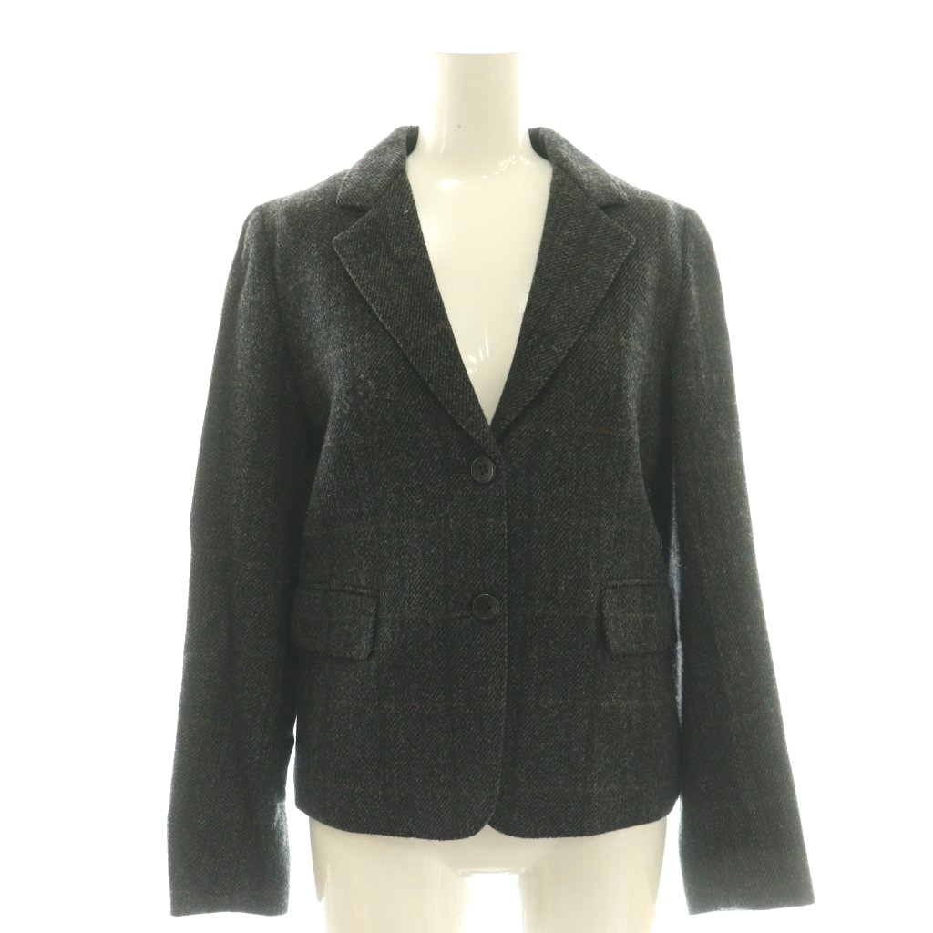 【中古】マーガレットハウエル MARGARET HOWELL ウール ヘリンボーン ツイード チェック ジャケット テーラード 1 チャコール /CX ■OS レディース 【ベクトル 古着】 260310 4,550円
