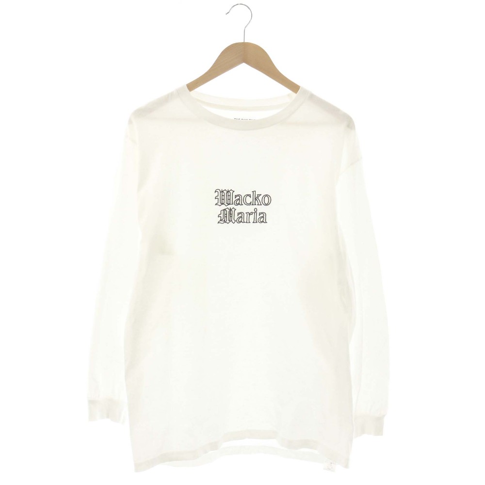 【中古】ワコマリア WACKO MARIA 24SS ロゴ刺繍長袖Tシャツ ロンT カットソー L 白 黒 /CX ■OS メンズ 【ベクトル 古着】 260316