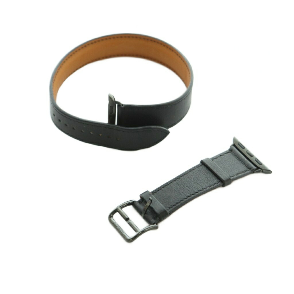 【中古】エルメス HERMES Apple watch用 ドゥブルトゥール なめし革胴締め Y目じるし 黒 /MI ■os ■OH ■SH 余分の物 【ベクター 古着】 260313