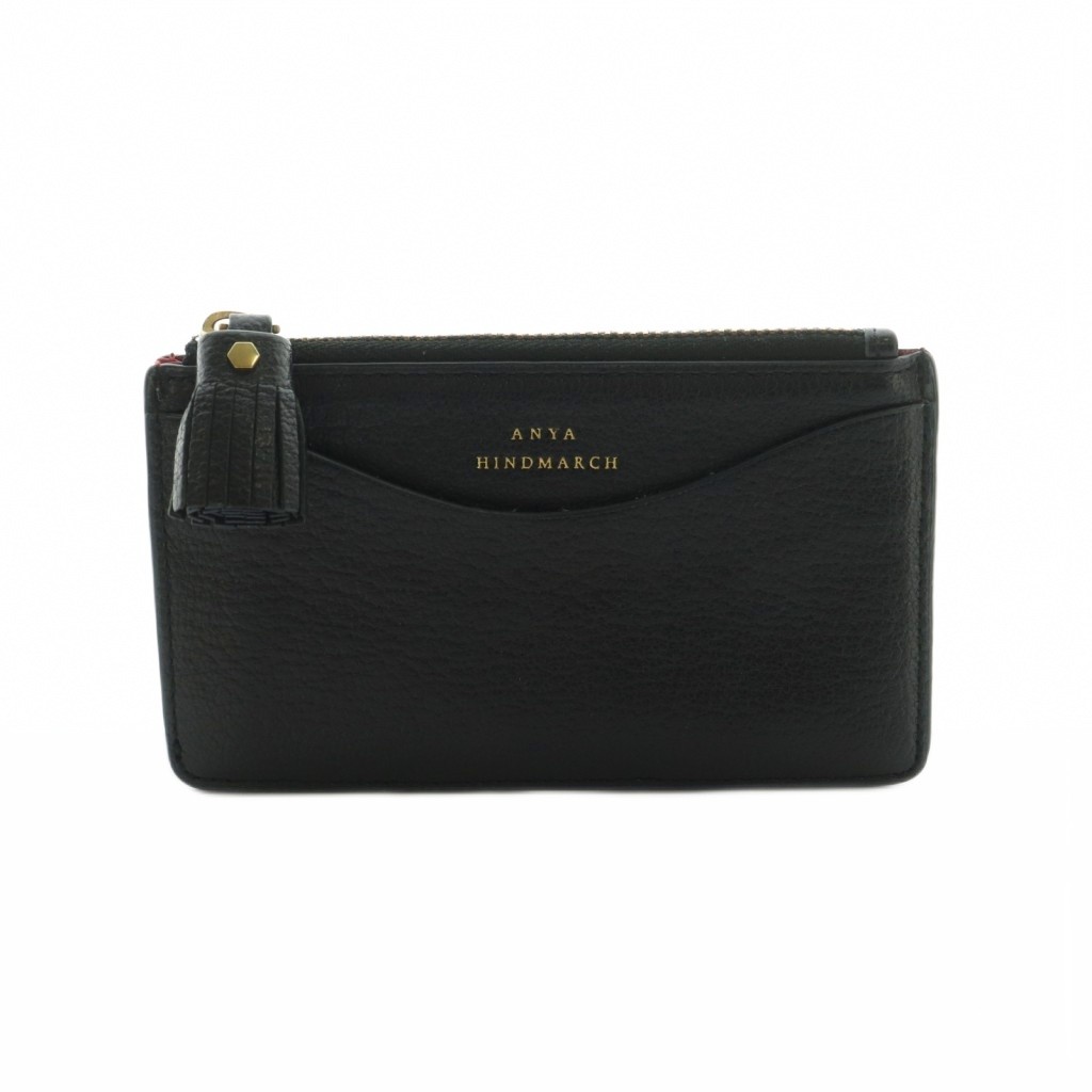 【中古】アニヤハインドマーチ ANYA HINDMARCH Peeping Eyes フラグメントケース ウォレット ミニ財布 コインケース 小銭入れ 濃紺 赤 /MI ■OS レディース 【ベクトル 古着】 260310レディースコインケース