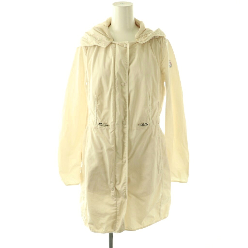 【中古】モンク軌跡 MONCLER ANTHEMIS 真っただ中厚地の外套 アウター ジップアップ 一色合い ボンネット 0 象牙色 /BB レディース 【ベクター 古着】 260327