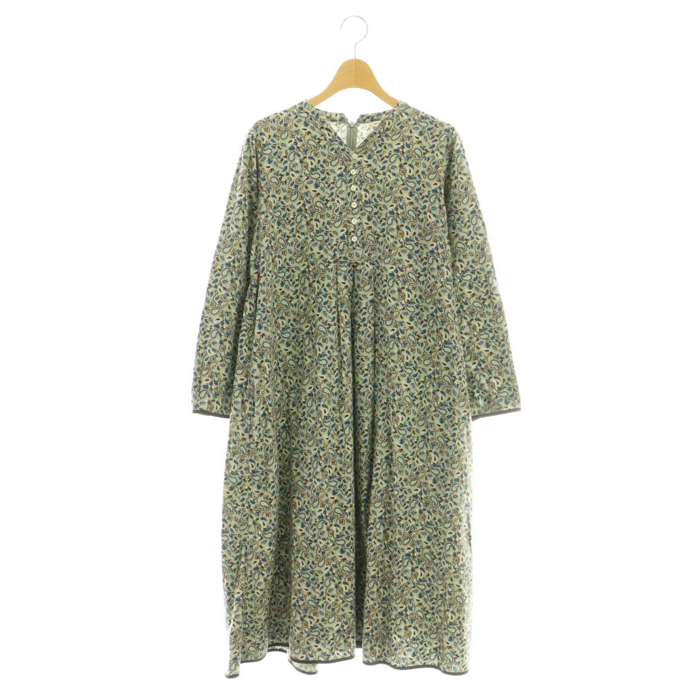【中古】グランマママドーター GRANDMA MAMA DAUGHTER ペイズリー柄 スキッパーシャツ ワンピース ロング 0 ミント /HK ■OS レディース 【ベクトル 古着】 260310 10,500円