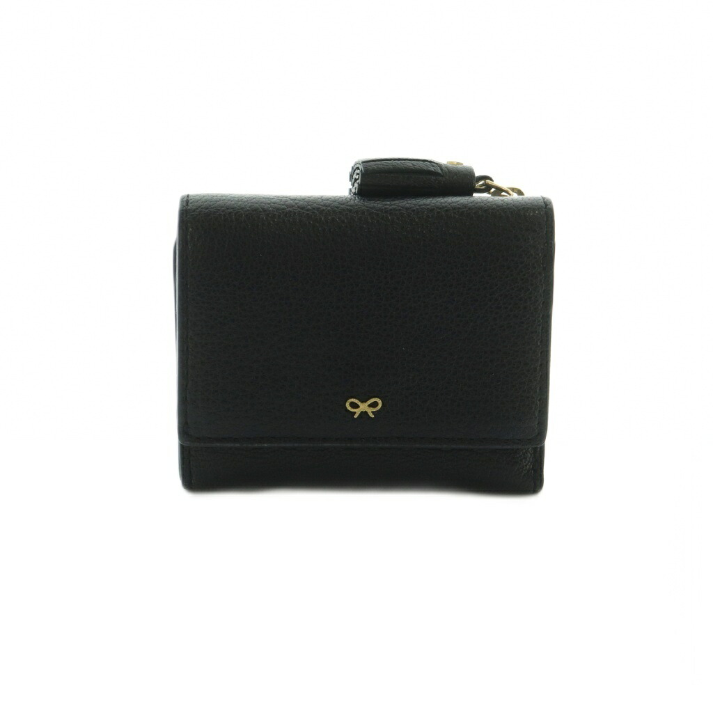 【中古】アニヤハインドマーチ ANYA HINDMARCH Mini Trifold Zip Peeping Eyes 財布 三つ折り 小銭入れ バイカラー 濃紺 赤 159890 /MI ■OS レディース 【ベクトル 古着】 260310|ブランド古着の買取販売ベクトル