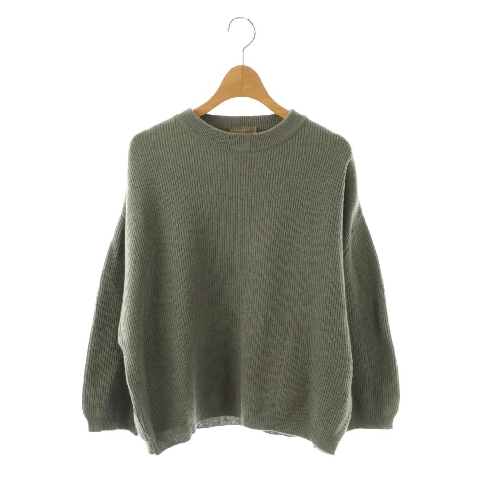 【中古】マーガレットハウエル MARGARET HOWELL MERINO CASHMERE KNIT 編み物 スウェーター 長袖 羊毛 カシミール混 2 薄墨色 578-1263004 /KU レディース 【ベクター 古着】 260316