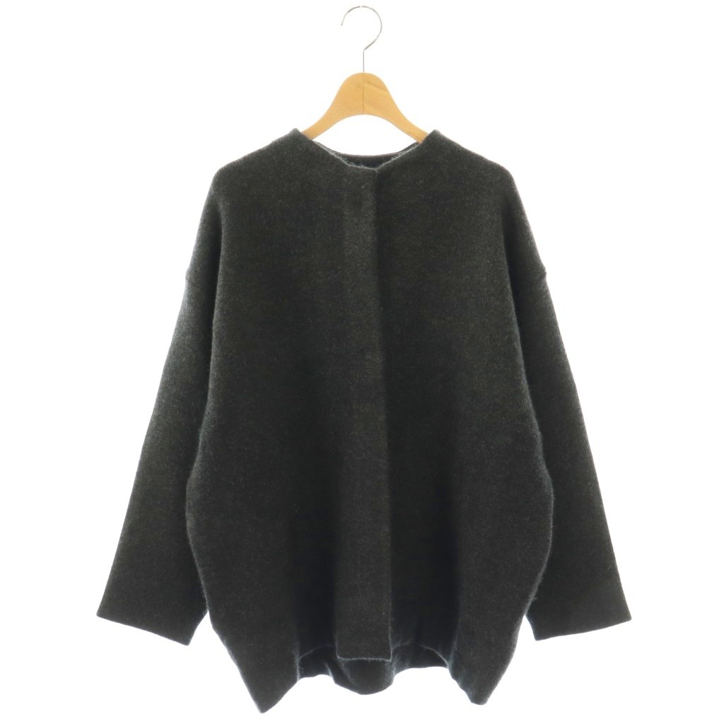 【中古】未使用品 23区 オンワード樫山 25AW ラクーンブレンドダブルフェイス ニット アウター ジャケット 46 ダークグレー /HK ■OS レディース 【ベクトル 古着】 260316|ブランド古着の買取販売ベクトル