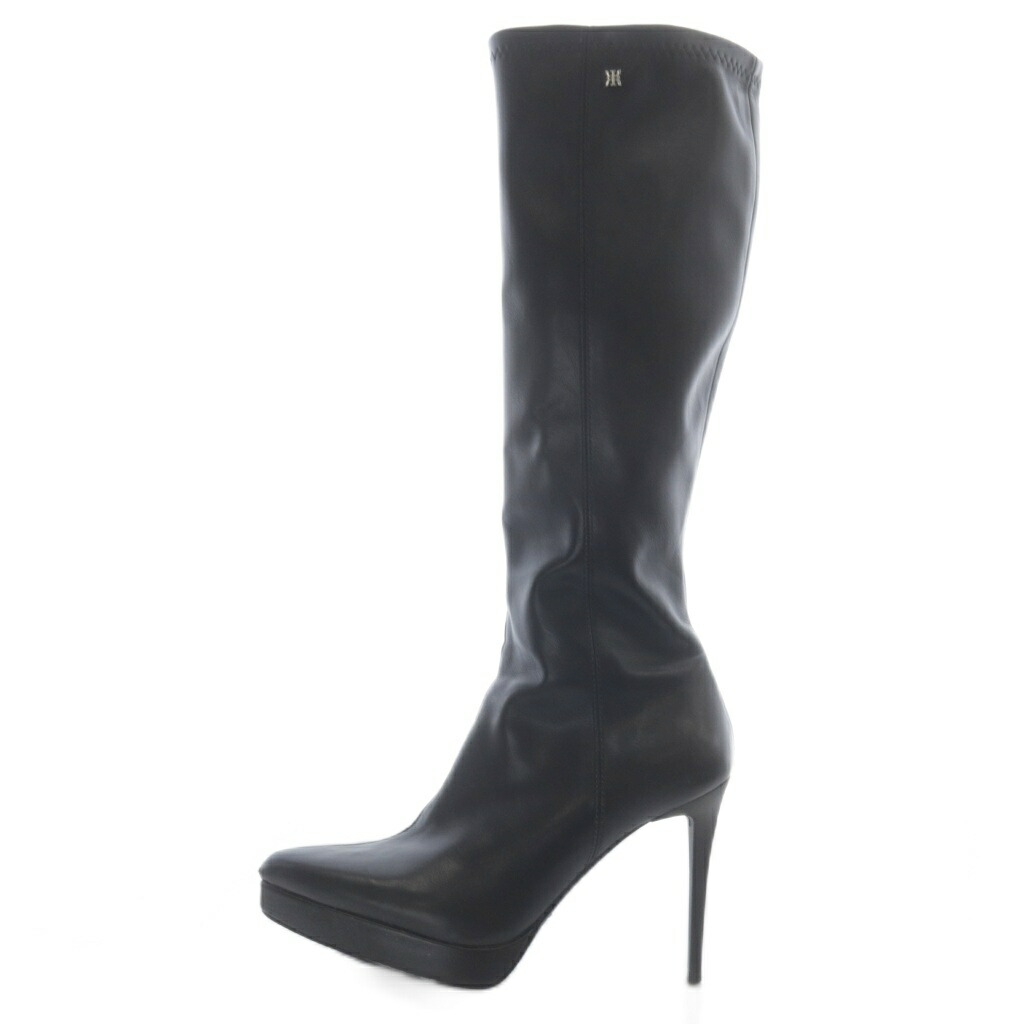 【中古】リウ Riu Slim long boots ロングブーツ レザー ピンヒール S 黒 ブラック /SR レディース 【ベクトル 古着】 260312