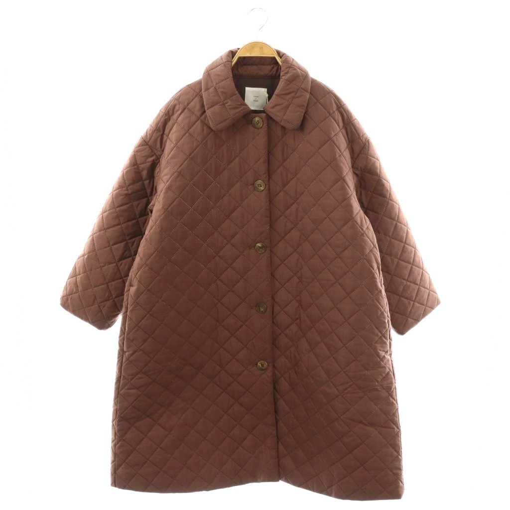 【中古】未使用品 ローブデポー ROBE de PEAU SOUTIEN COLLAR QUILTING COAT キルティング コート アウター ステンカラー F ブラウン /CX ■OS ■SH レディース 【ベクトル 古着】 260313
