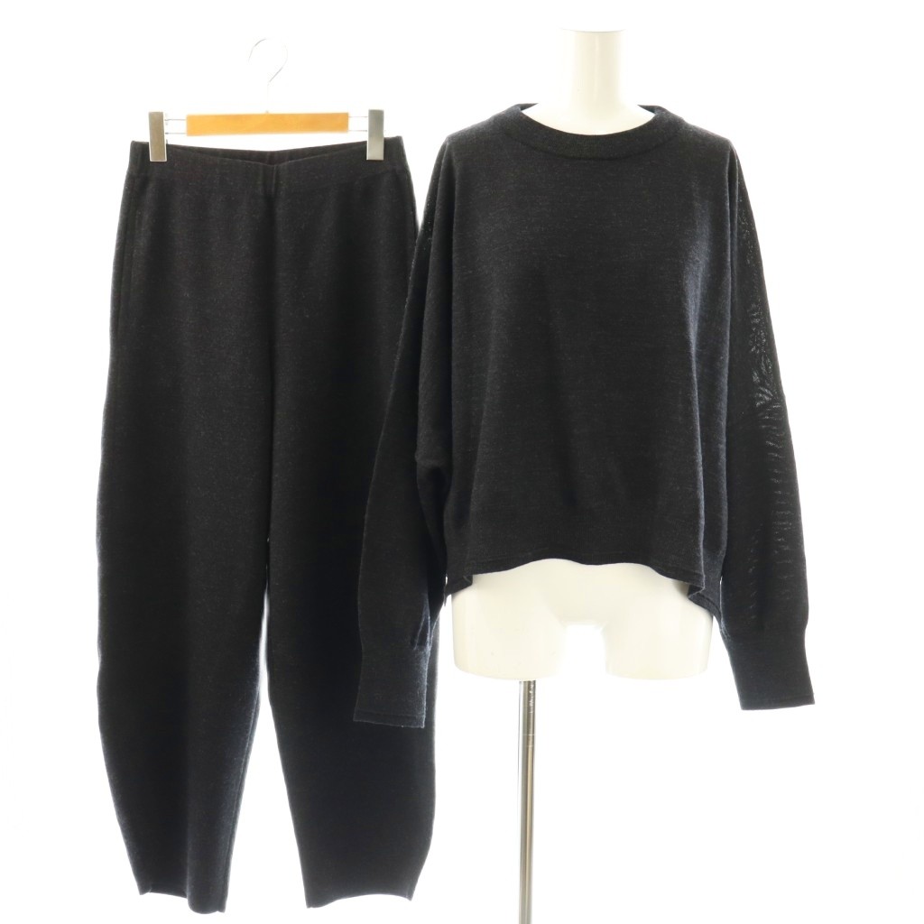 【中古】グッドグリーフ GOOD GRIEF 26SS KnitCroppedTop Barrel Pants セットアップ ニット セーター ウール LAppartement取扱 F チャコール /CX ■OS ■SH レディース 【ベクトル 古着】 260313