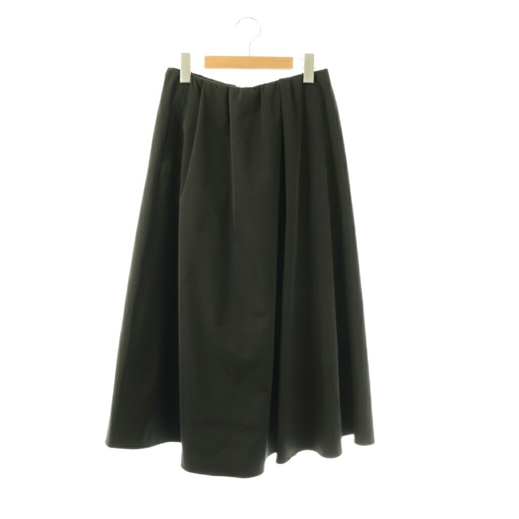 【中古】マカフィー MACPHEE トゥモローランド 25AW ダブル繻子 タックギャザーフレアスカート ロング 36 黒 /MI ■os レディース 【ベクター 古着】 260316