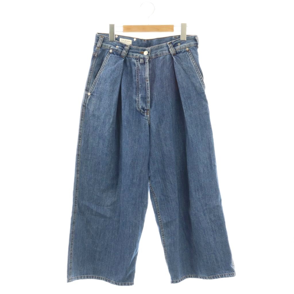 【中古】ドリスヴァンノッテン DRIES VAN NOTEN ワイドデニムパンツ ボタンフライ 34 ブルー /HK ■OS メンズ 【ベクトル 古着】 260324