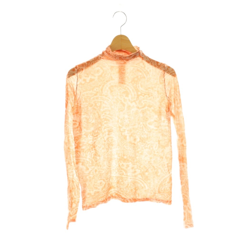 【中古】アクネ ストゥディオズ Acne Studios ペイズリー柄 ハイネックカットソー Tシャツ S オレンジ /SS ■OS レディース 【ベクトル 古着】 260327