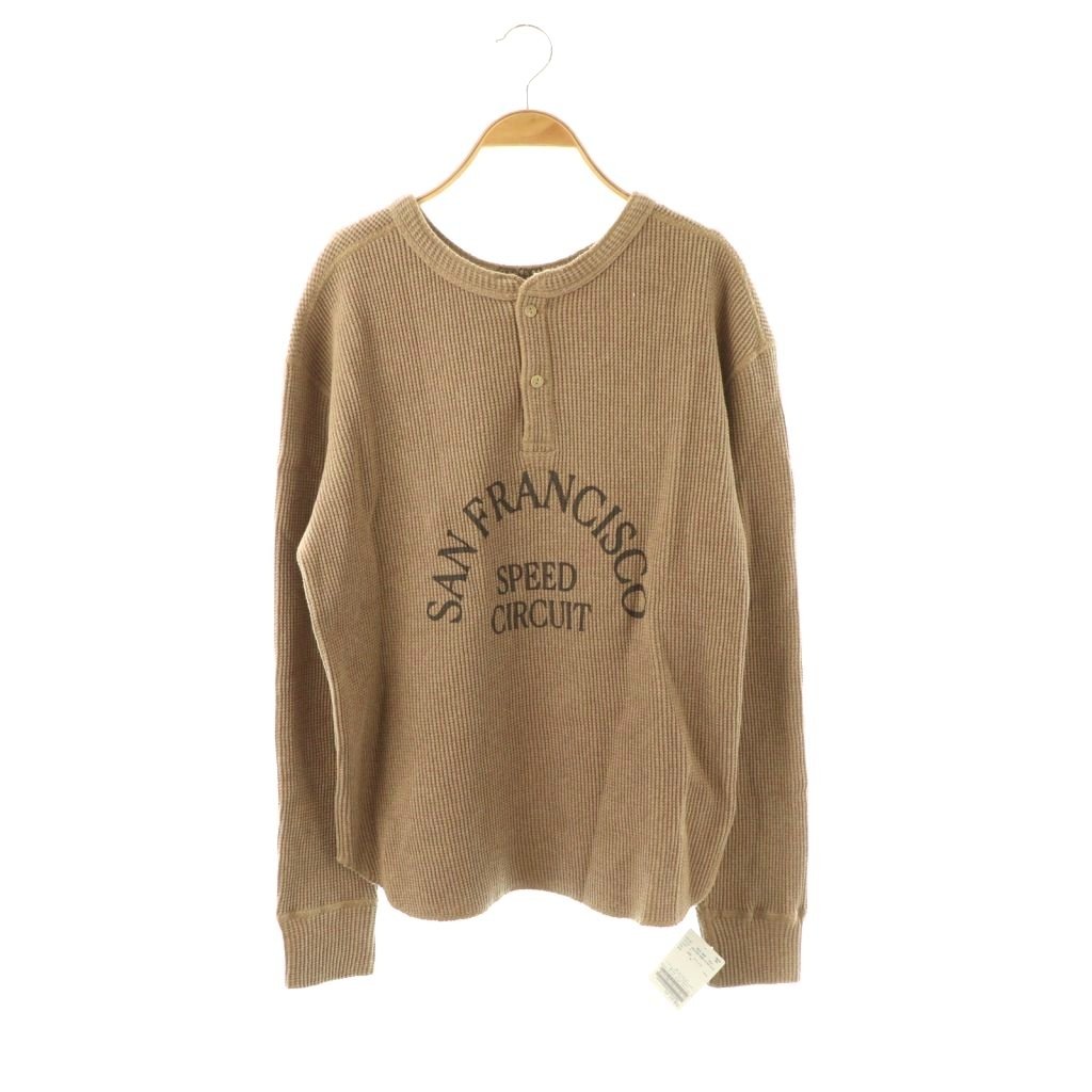 【中古】未使用品 アパルトモン ドゥーズィエムクラス L'Appartement DEUXIEME CLASSE グッドグリーフ 24AW SFSC PRINTED HENLEY NECK TOP カットソー サーマル ヘンリーネック 長袖 F ブラウン /YO ■OS レディース 【ベクトル 古着】 260316
