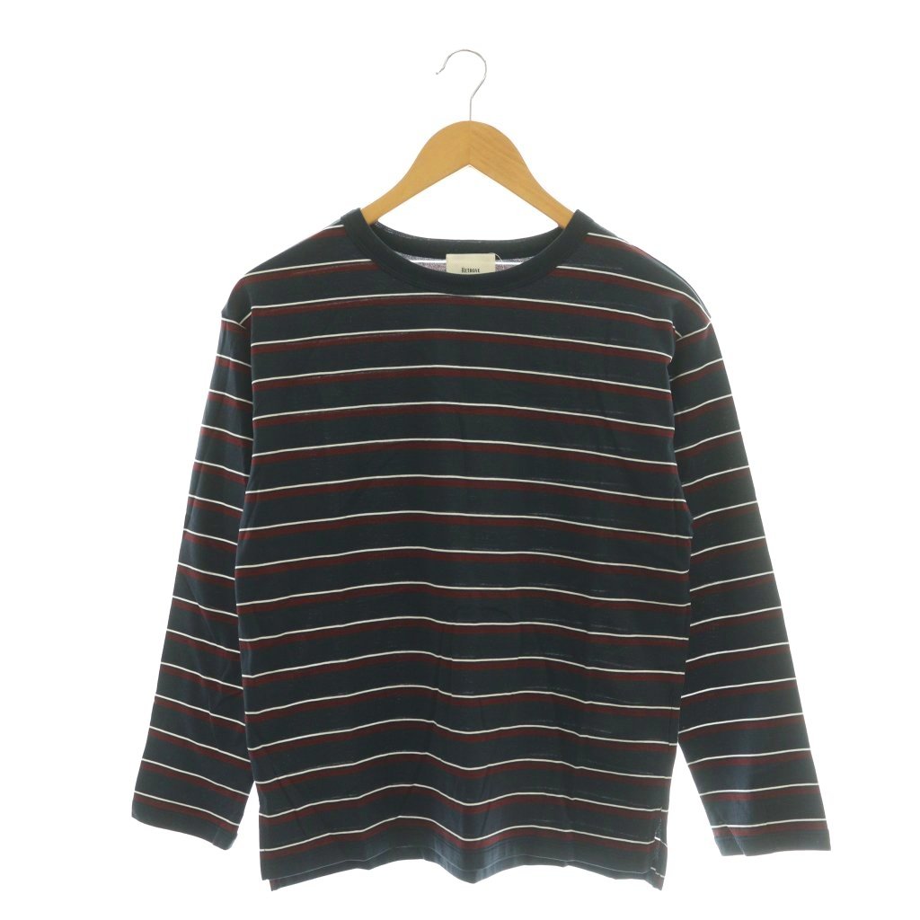 【中古】未使用品 リトローヴ RETROVE 24AW MULTI BORDER PULLOVER アパルトモン取扱い プルオーバー カットソー Tシャツ ロンT ボーダー F 紺 白 赤紫 /CX ■OS レディース 【ベクトル 古着】 260318