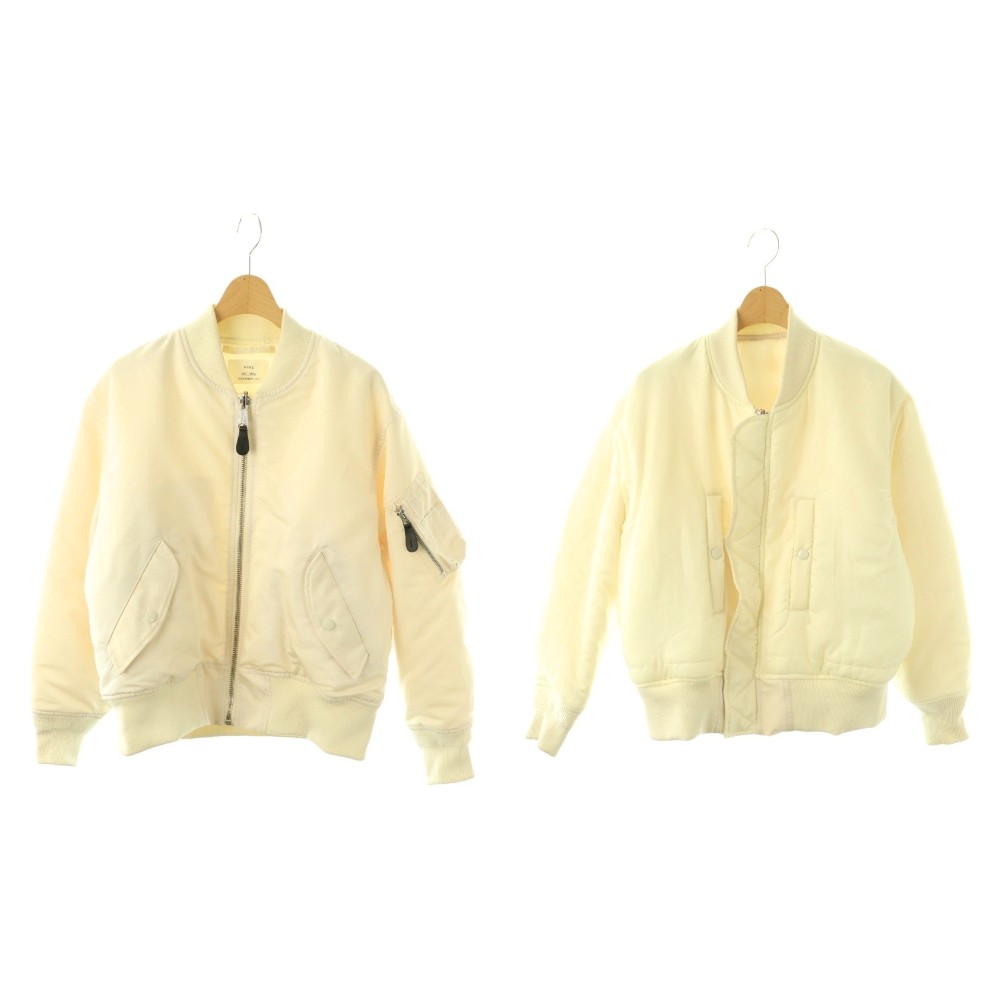 【中古】山歩き HYKE 222-27047 リヴァーシブル MA-1 上衣 中綿 S 象牙色 象牙色 /ES ■os レディース 【ベクター 古着】 260326