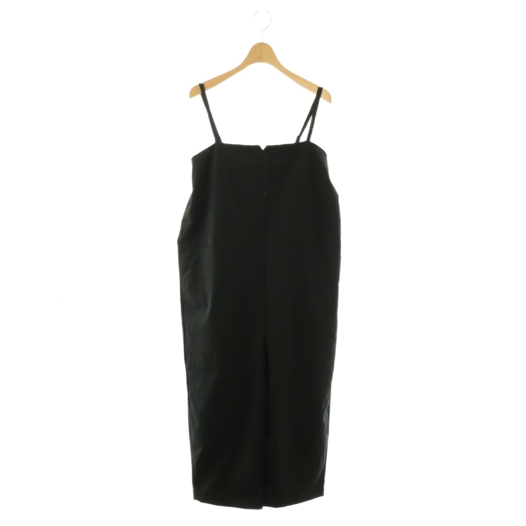 【中古】未使用品 ローブデポー ROBE de PEAU 25SS BARE TOP SALOPETTE ベアトップサロペット ワイドパンツ ワンカラー 麻 リネン混 F 黒 ブラック タグ付き /BB ■SH レディース 【ベクトル 古着】 260320