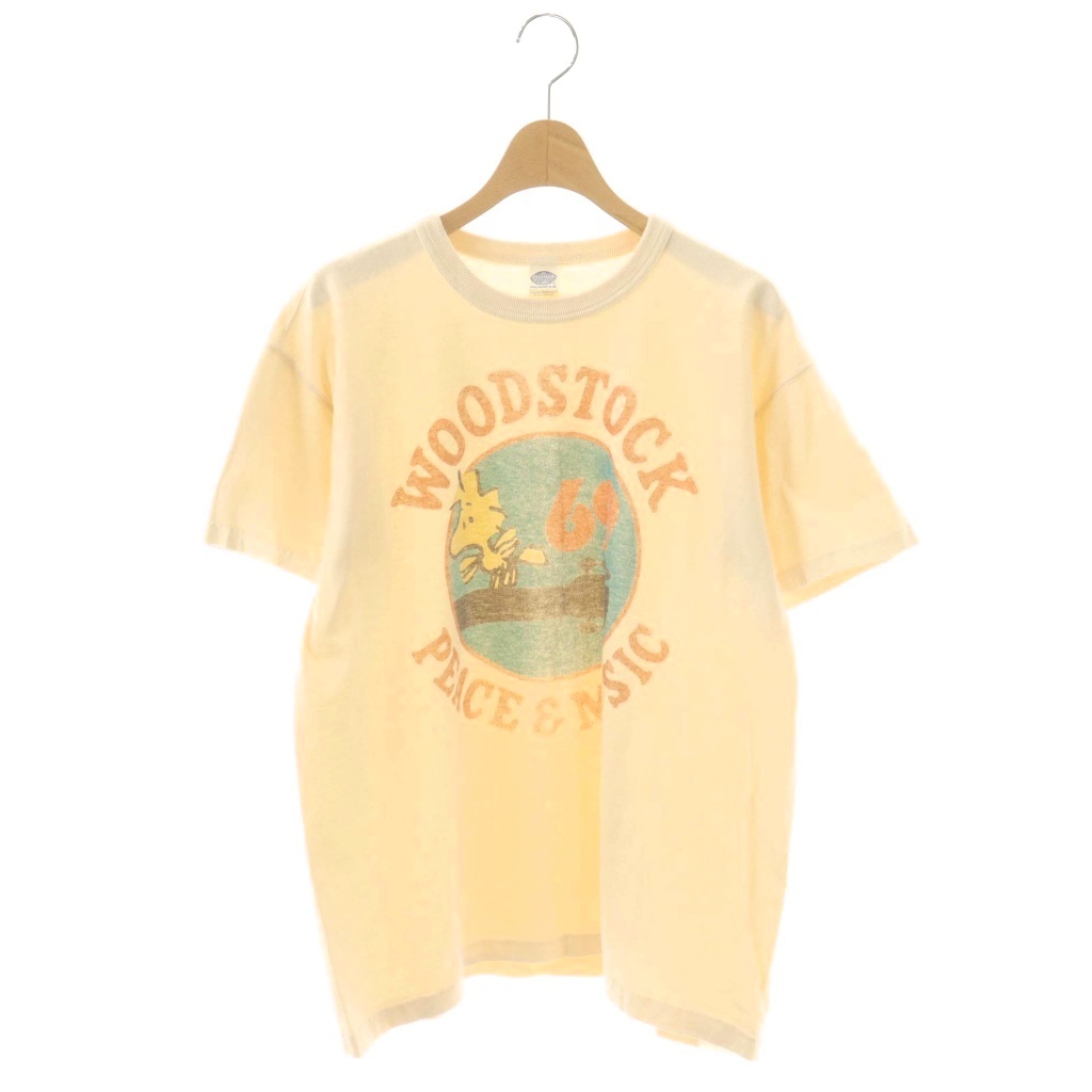 【中古】トイズマッコイ TOYS McCOY SNOOPY TEE WOODSTOCK 69 PEACE&MUSIC Tシャツ カットソー 半袖 コットン XL エクリュ /NR ■OS ■AD メンズ 【ベクトル 古着】 260317