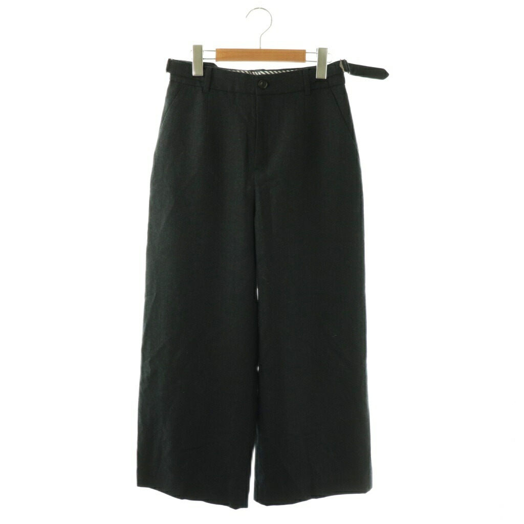 【中古】ヒューマンウーマン HUMAN WOMAN 24AW ライトフラノセミワイドパンツ M チャコール /DF ■OS レディース 【ベクトル 古着】 260320