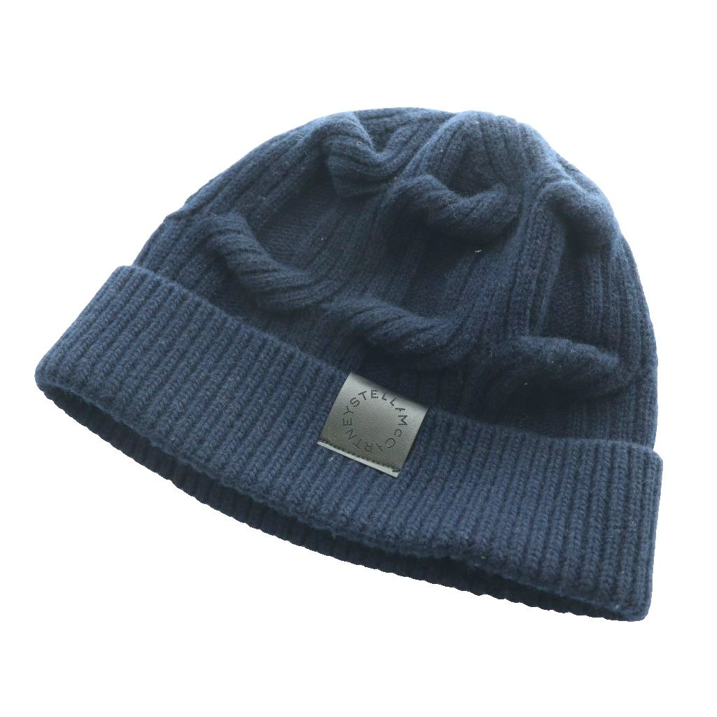 【中古】ステラマッカートニー STELLA McCARTNEY ファラベラ ケーブルニット ビーニー ニットキャップ 帽子 ウール U 紺 ネイビー /SS ■OS ■SH レディース 【ベクトル 古着】 260323