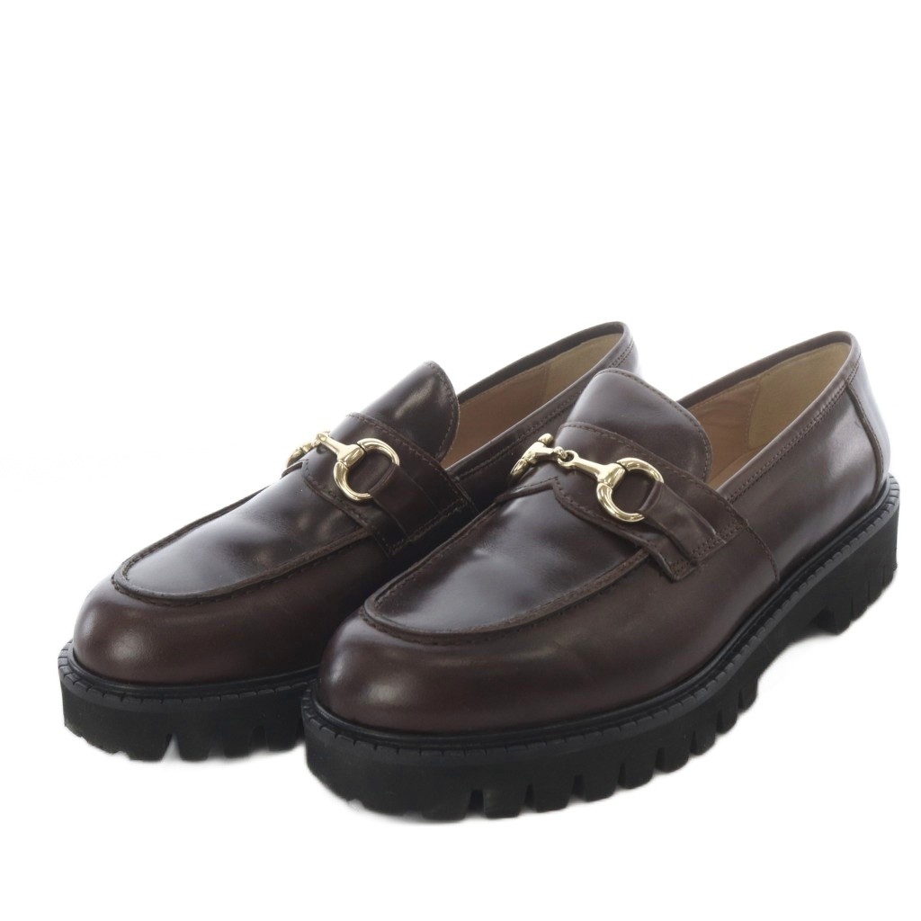 【中古】コルソローマ ノーヴェ CORSO ROMA 9 トラックソール ビットローファー レザー 37 ブラウン /YO14 レディース 【ベクトル 古着】 260323