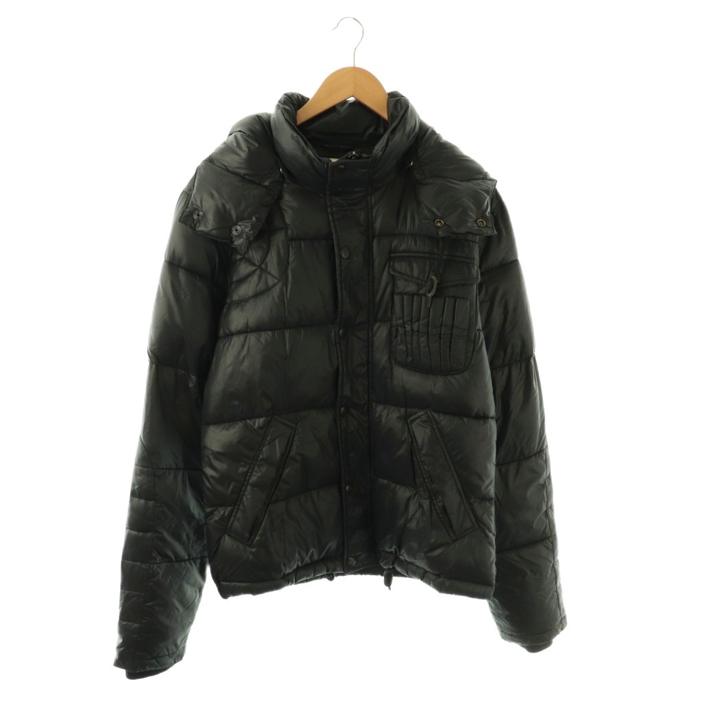 【中古】ディーゼル DIESEL 中綿上衣 ジップアップ ボンネット L 暗灰色黒いこと /DO ■os メンズ 【ベクター 古着】 260327