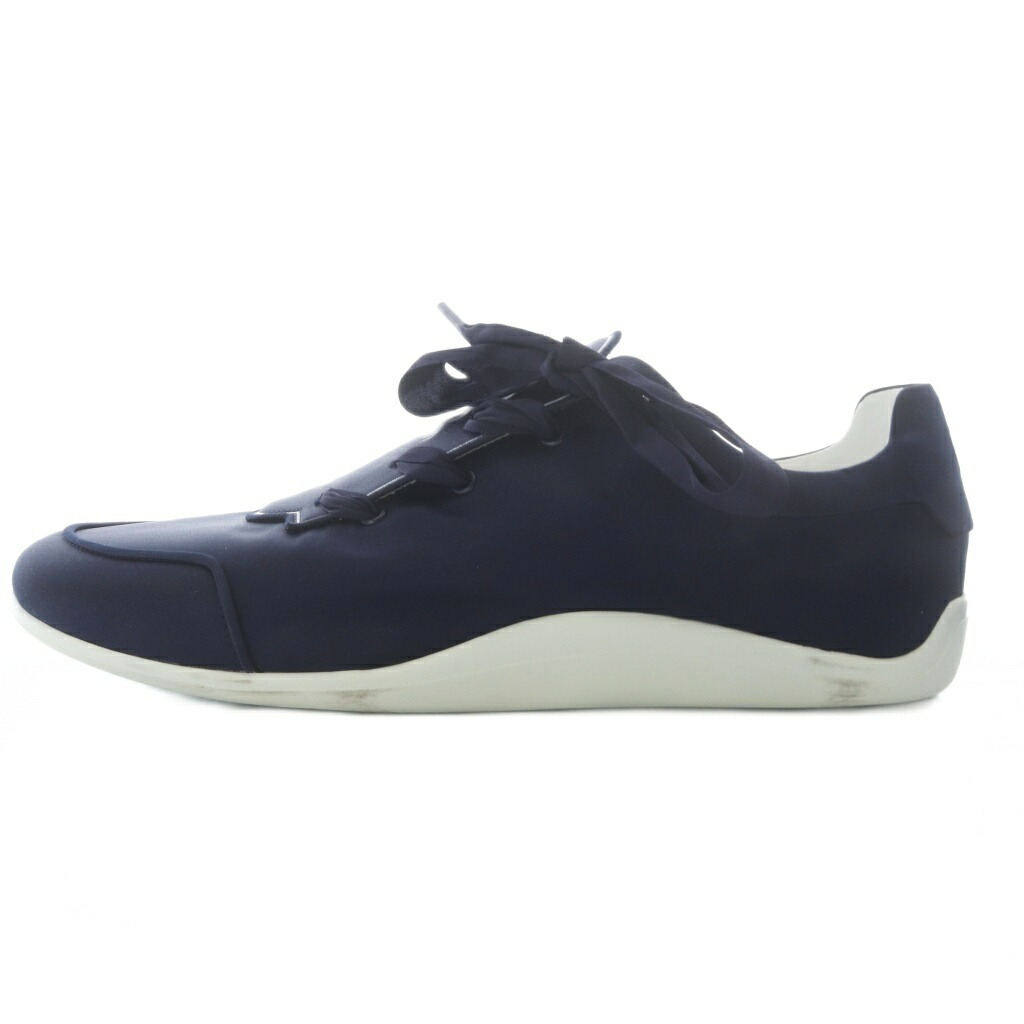 【中古】ロジェヴィヴィエ ROGER VIVIER ロゴサテン レースアップスニーカー 38.5 紺 ネイビー /SR レディース 【ベクトル 古着】 260330