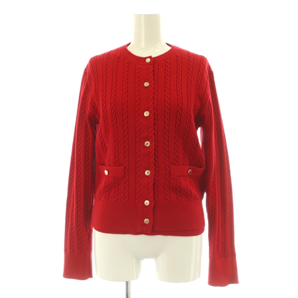 【中古】アルページュ ストーリー Arpege story 25AW ケーブルアンサンブルニット カーディガン 半袖ニット 2 レッド /MY ■OS レディース 【ベクトル 古着】 260324