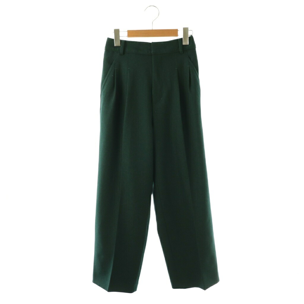 【中古】未使用品 アメリヴィンテージ Ameri VINTAGE 25AW UND CORD DETAIL STRAIGHT PANTS パンツ ストレート タック S グリーン /HK ■OS レディース 【ベクトル 古着】 260326