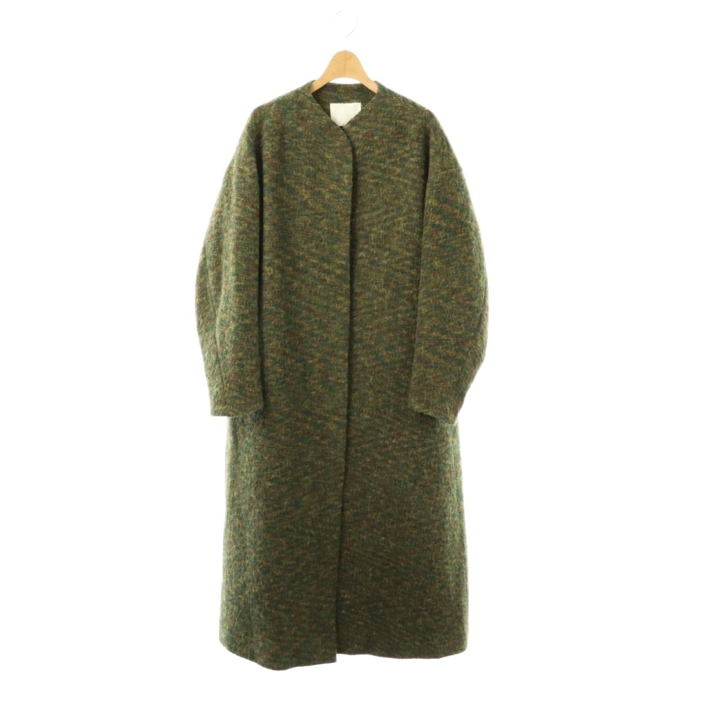 【中古】マメクロゴウチ Mame Kurogouchi アルパカ ブレンド シャギー ウール コート Alpaca Blend Shaggy Wool Coat 1 緑 グリーン /SS ■OS レディース 【ベクトル 古着】 260330