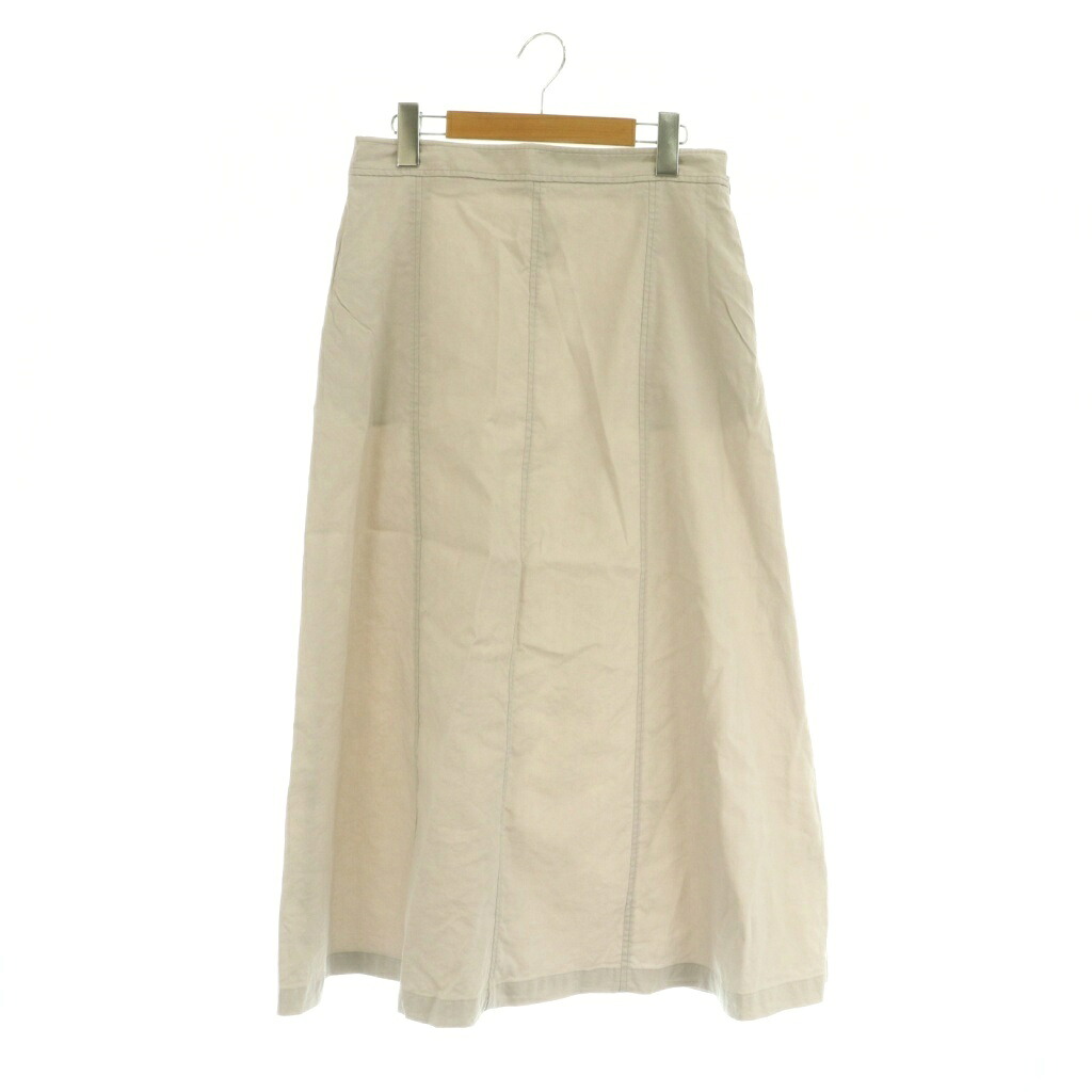 【中古】セオリーリュクス theory luxe 25SS Lush Linen Esly Skirt ロングスカート フレア ストレッチ 38 ライトグレー /MY ■OS レディース 【ベクトル 古着】 260326