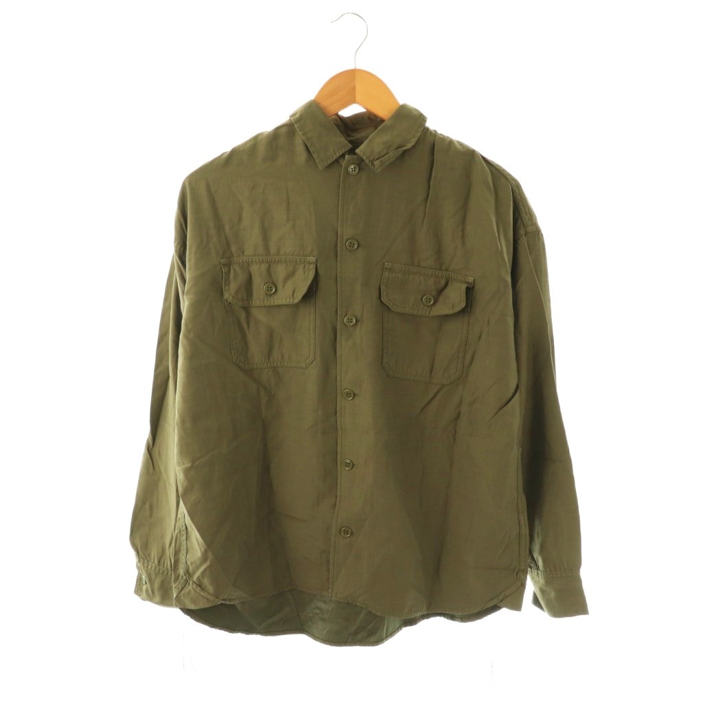 【中古】未使用品 レミレリーフ REMI RELIEF Military Shirt ミリタリーシャツ 長袖 F カーキ /ES ■OS レディース 【ベクトル 古着】 260327